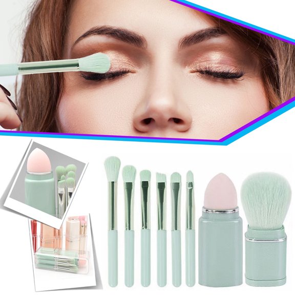 8PCS Telescopic Loose Painting Eye Brush Set - Foundation Eyeshadow Powder Brush Kit, Make Up Brushes Set, Makeup Brushes & Tools, Small Cosmetic Brush Set, Travel Ready, Beauty Tools Gift Set