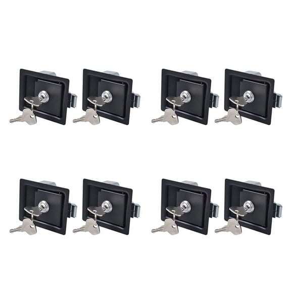 8PCS Trailer Tool Box Locks Door Paddle Handle Latch Anti-Theft Paddle Locks for RV Truck Trailer,8 x RV Tool box Locks with Keys,Black