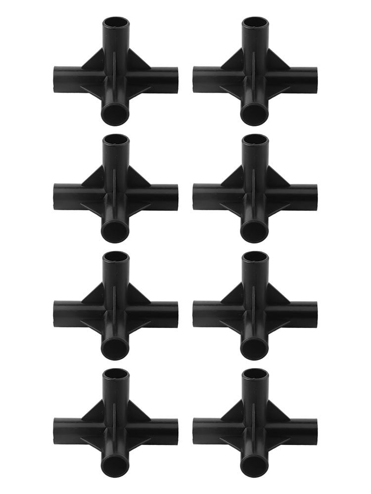 8PCS Versatile 4-Way Black PVC Pipe Fittings: Perfect for DIY Plant ...