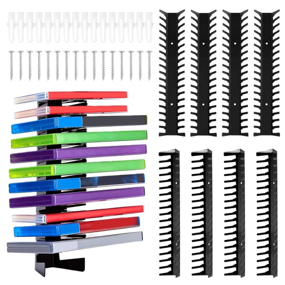 8PCS Video Game Case Wall Rack, 18-Slot Game Disc Storage Wall Mount, Wall Organizer Compatible with Xbox, DVD PS, Game, Anti-Rust Iron Holders with Screws for Living Room, Game Room