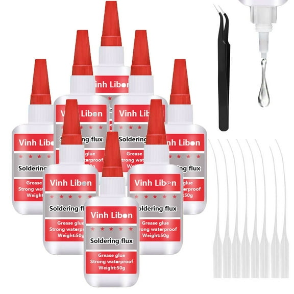 8PCS Welding High Strength Oily Glue Universal Super Adhesive Glue soldering flux Strong Glue Clear Glue,Crazy Craft Glue for Plastic Wood Ceramics Metal Leather Soldering Agent 50ml/1pc