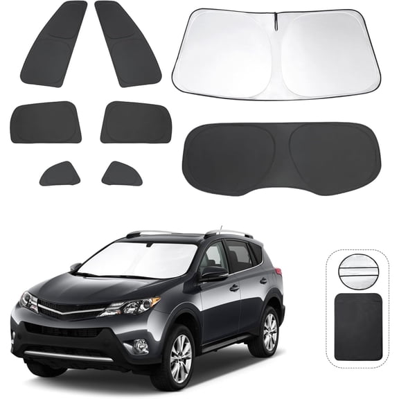 8PCS Windshield Sun Shade  Accessories Foldable Sunshade Side Rear Window Shade Cover Full Set Privacy Protection Keeps Car Cool