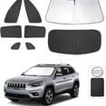 thumbnail image 1 of 8PCS Windshield Sun Shade Custom Fit for 2014-2024 Jeep Cherokee Trailhawk,Overland, Limited, Latitude, Altitude Accessories Foldable Sunshade Side Rear Window Shade Cover Full Set Keeps Car Cool, 1 of 5