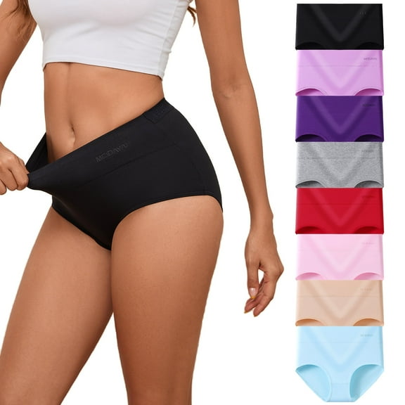 8PCS Women's Panties High-Waisted Belly Retraction C-Recovery Panties