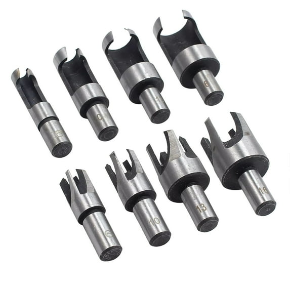 8PCS Wood Plug Hole Cutter Set Dowel Maker Cutting Tools 9.5mm Shank Bit Claw type TAPDRA Spare Part