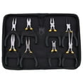 thumbnail image 1 of 8PCs Mini Pliers Set, Long Nose with Teeth, Flat Jaw, Round Curve Needle Diagonal Wire End Cutting Cutter Linesman Plier Black Grips & Protective Pouch, 1 of 7
