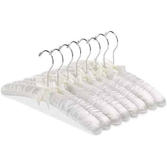 8PK Sat Blouse Hanger, 8 Count, Bone
