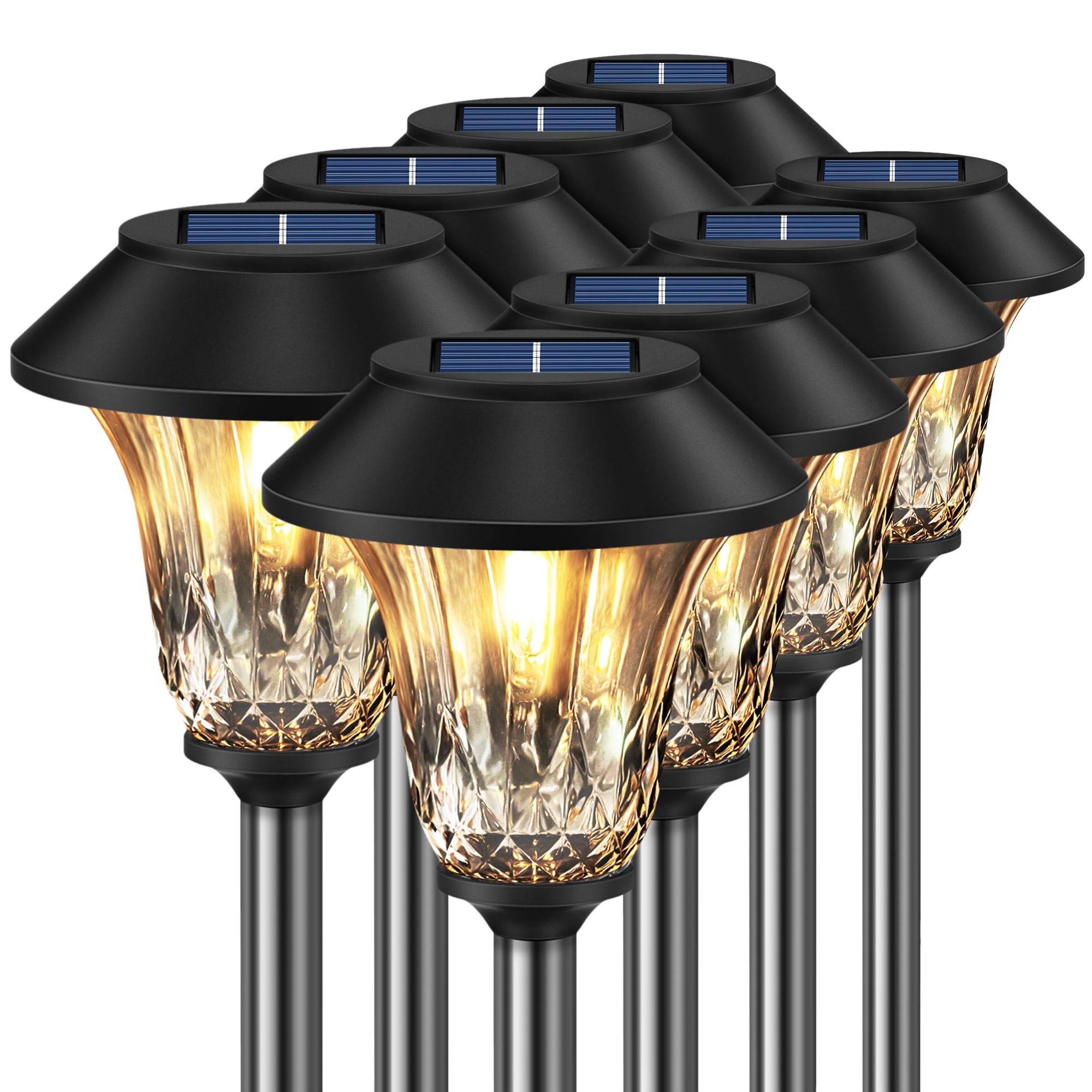 8PK Solar Lawn Lights Outdoor Decorative Solar Garden Yard Lights