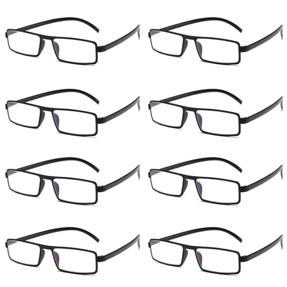 8PK Unisex Unbreakable Lightweight Reading Glasses Blue Light Blocking Readers