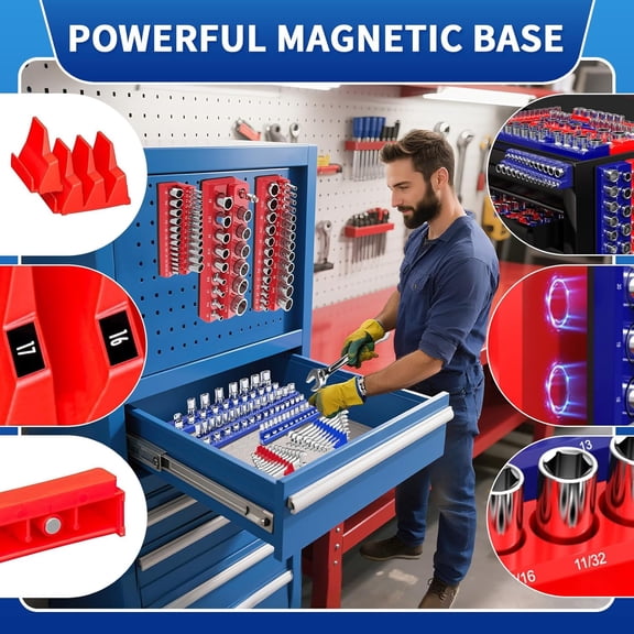 8PS Magnetic Wrench and Socket Organizer Set