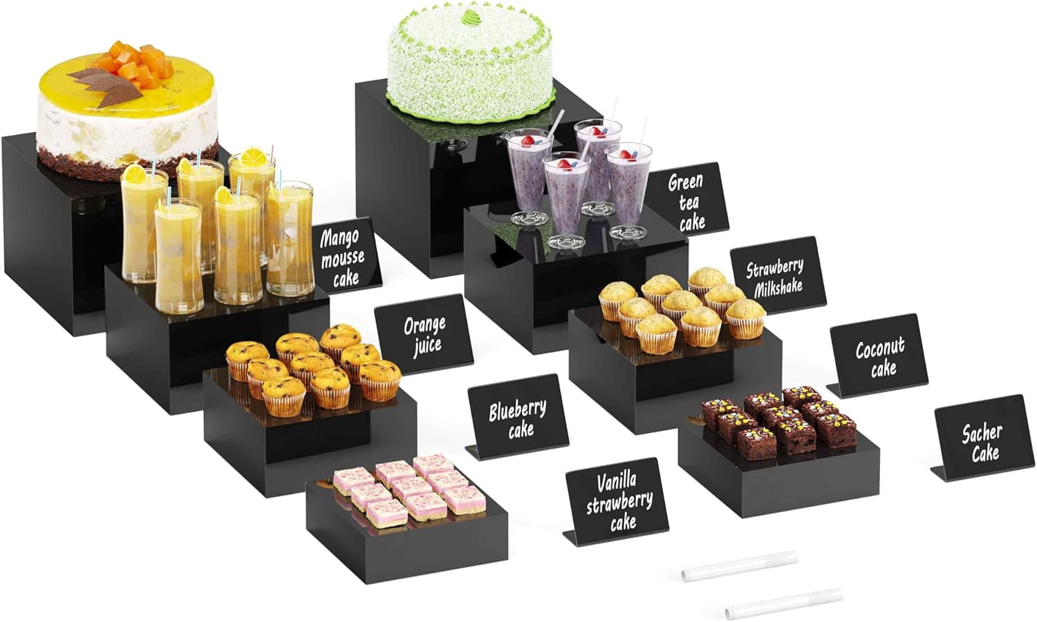 8PSC Buffet Risers, Risers for Buffet Table, Display Stand for Catering ...