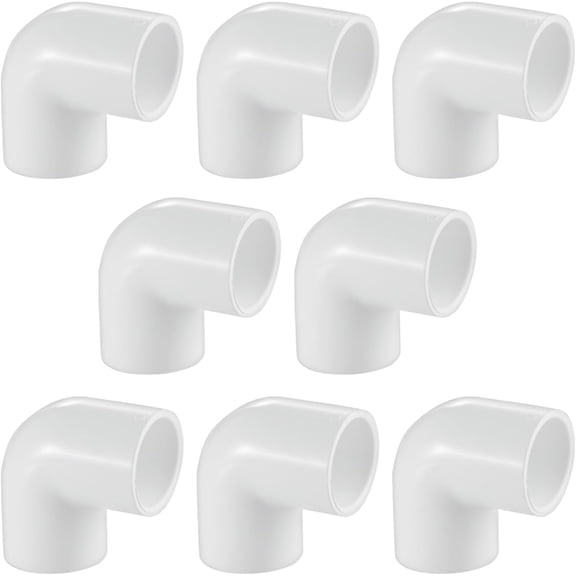 8Pack 1/2" 90 Degree PVC Elbow Fittings, LESSO PVC Pipe Furniture Grade 2-Way Right Angle Connectors for DIY Shelves, Greenhouse, Sheds and Pipe Structures, SCH40 White