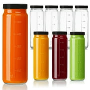 8 Pack Syntic 20 oz Juice Bottles Glass with Lids, Empty Drink Containers for Juicing, Kombucha, Outdoor Travel