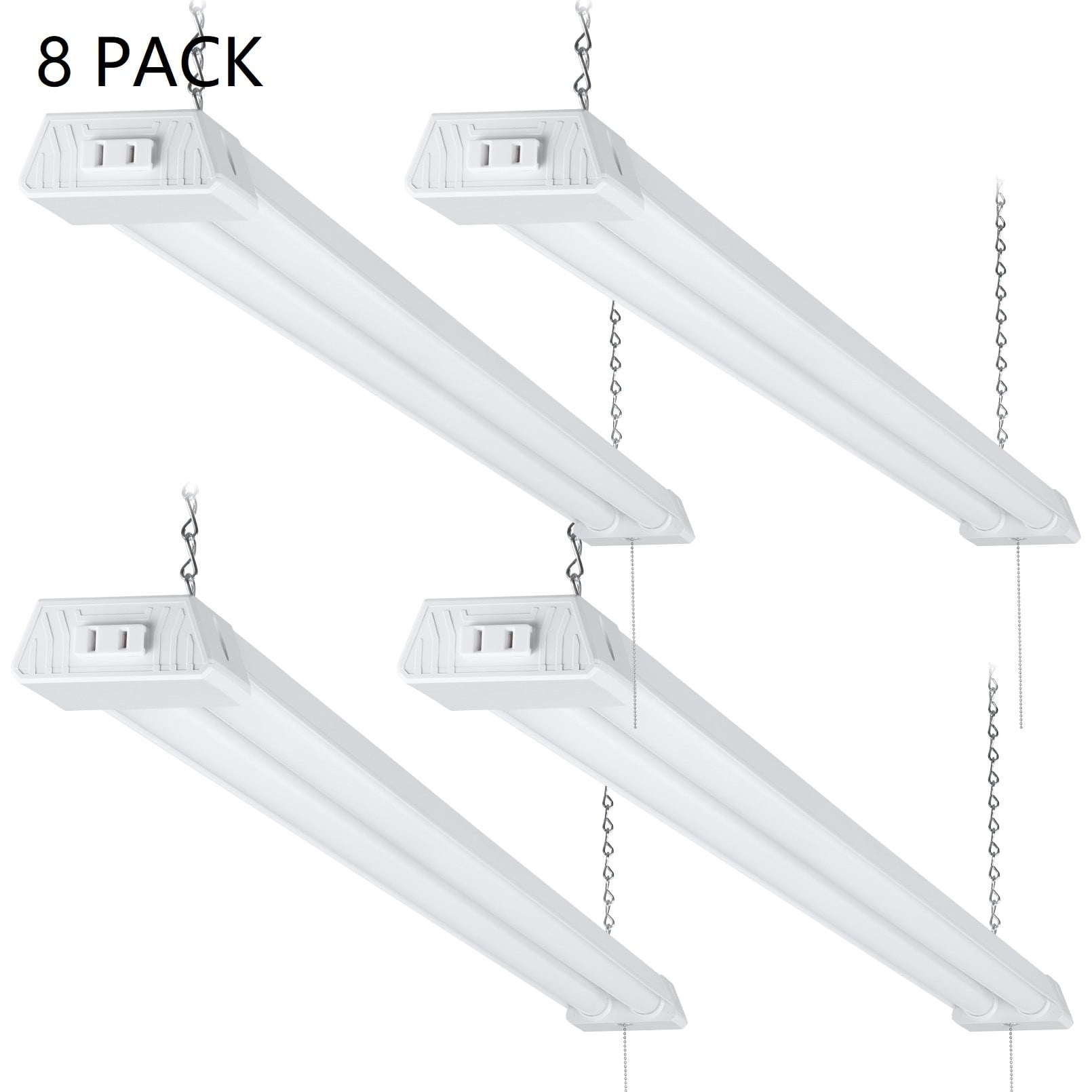 8Pack 40W LED Ceiling Light with Pull Chain, ETL Listed, Surface Mount