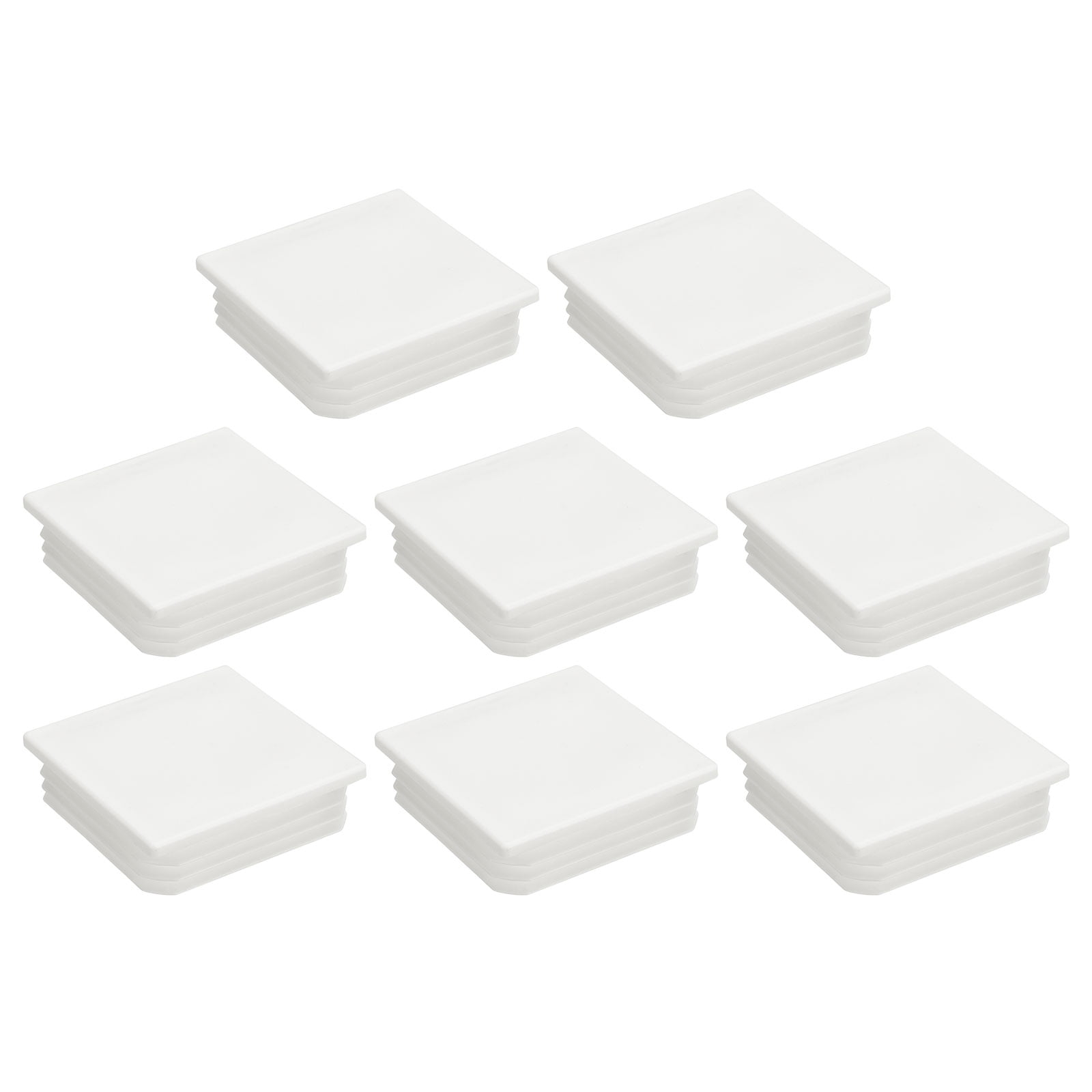 8Pack 69x69mm(2.7inch) Plastic Tubing Plug Square Post End Caps White ...