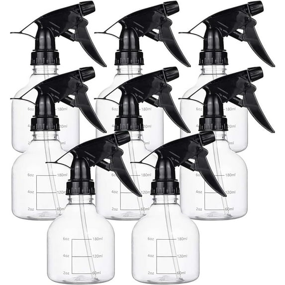 8Pack 8.5oz Large Plastic Spray Bottles Heavy Duty Spraying Bottles for Cleaning Liquids Kitchen Bath