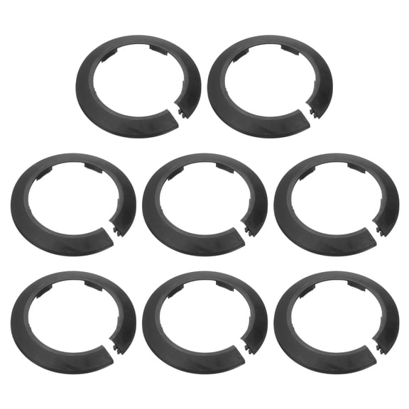 8Pack 90mm Flange Pipe Cover Decoration, PP Plastic Radiator Escutcheon, Black