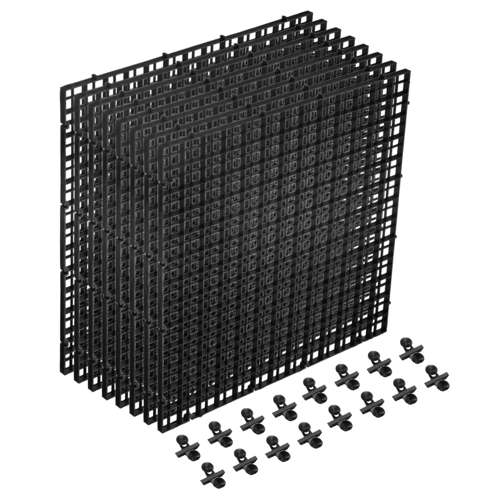 8Pack Aquarium Fish Tank Divider, 12x12 Inch Egg Crate with Suction Cups, Black
