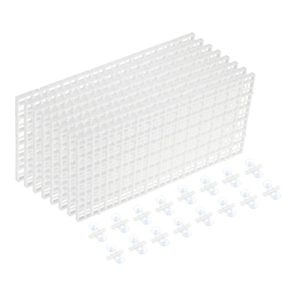 8Pack Aquarium Fish Tank Divider, 12x6 Inch Egg Crate with Suction Cups, White