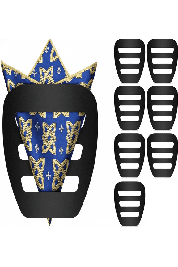 8Pack Assorted Pocket Square Holder Accessories for Mens Suits, Tuxedos, Vests and Dinner Jackets