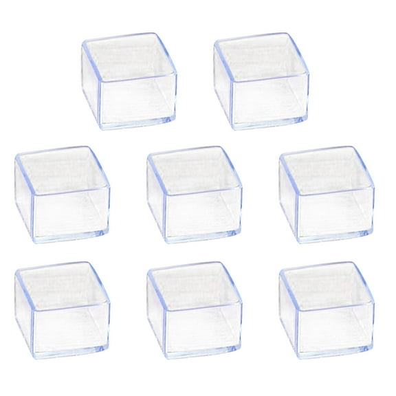 8Pack Chair Leg Protectors for Hardwood Floors,Rectangle Clear Silicone Chair Leg Floor Protectors,Furniture Feet Cover,Anti- Scratches and No Noise, 1.18*1.18in,Clear