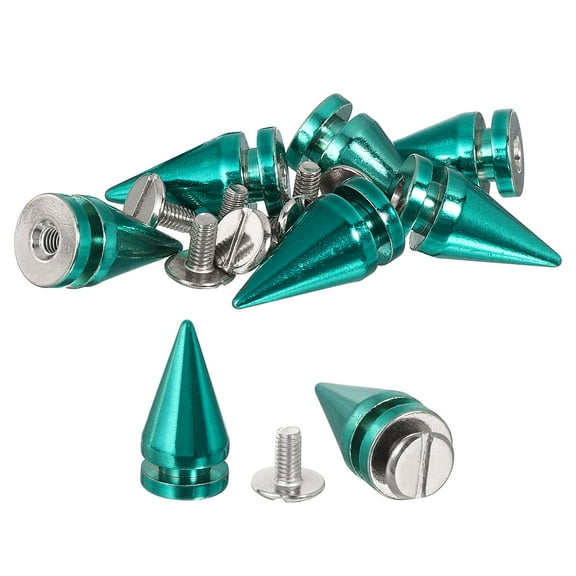 8Pack Cone Spike Stud Rivet, 10x20mm Screw Back Tree Studs and Spikes for Leather Craft(Bright Blue)