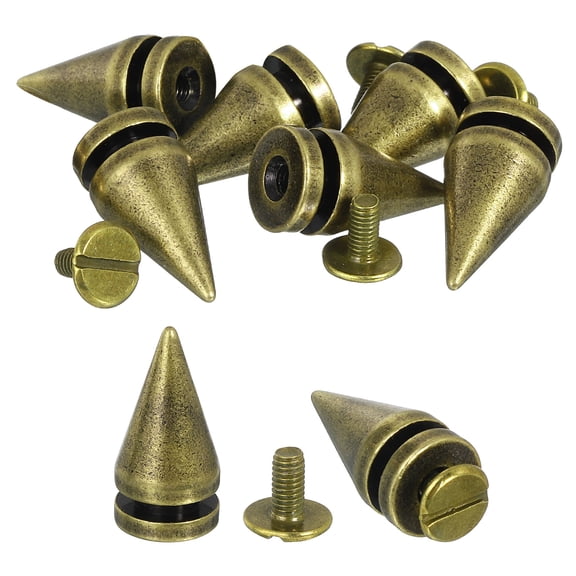 8Pack Cone Spike Stud Rivet, 10x20mm Screw Back Tree Studs and Spikes for Leather Craft(Bronze)