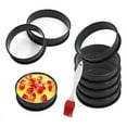 thumbnail image 1 of 8Pack Crumpet Rings Nonstick English Muffin 3.15 Inch - Stainless Steel Double Rolled Tart Round Ring Molds, 1 of 3