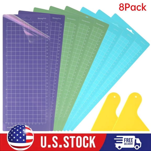 8Pack Cutting Mats 30.5 x 11.4 cm Self-Adhesive Cutting Mat Plotter for DIY