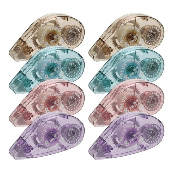 8Pack Double Sided Tape Roller, Scrapbook Supplies, Glue Tape Roller for Crafts, Double-Sided Adhesive Tape Runner for Scrapbooking, School Office Journaling Supplies (0.31 in X 26.25 ft)