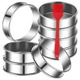 thumbnail image 1 of 8Pack English Muffin Rings 4 Inch Crumpet Rings Stainless Steel Double Rolled Tart Rings, Cooking Pastry Ring, 1 of 7