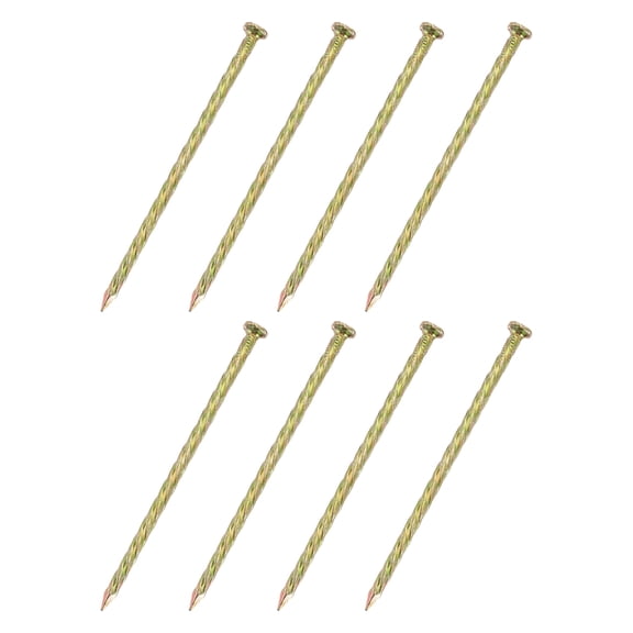 8Pack Fence Deck Nails, 4-15/16" Carbon Steel Spiral Deck Nail, Color Zinc