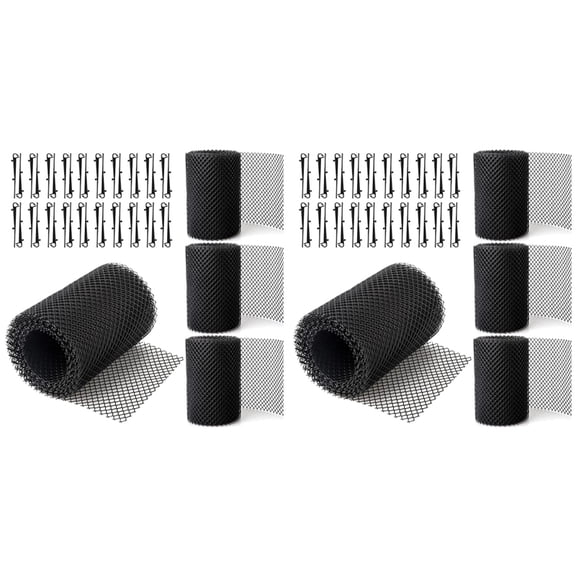 8Pack Gutter Guard Mesh Rolls, 20 Feet Gutter Leaf Guards with 80 Clip Hooks, DIY Rain Gutter Covers Preventing Leaves