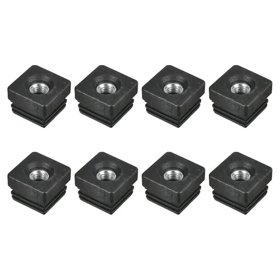8Pack Inserts for Square Tubes with M10 Thread, for 1.26"x1.26" OD Square Tube Furniture Leg Plug