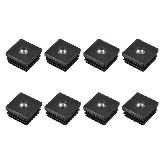 8Pack Inserts for Square Tubes with M8 Thread, for 1.18"x1.18" OD Square Tube Furniture Leg Plug