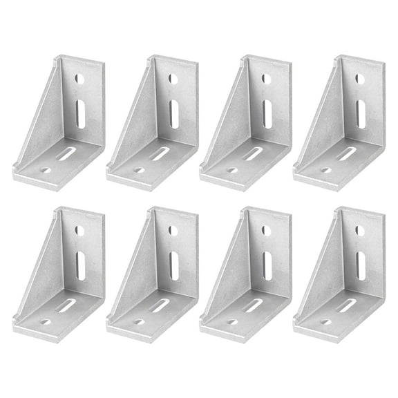 8Pack Inside Corner Bracket Gusset, 77x77x40mm 4080 for 4040/4080 Series Aluminum Extrusion Profile Silver