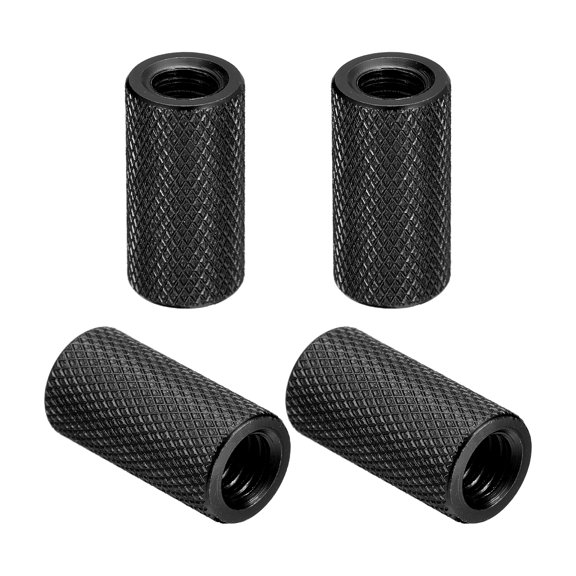 8Pack Knurled Thumb Nut, 1/4"-20x20mm Hand Nut Pass Hole Nut Aluminum Alloy, Bright Black