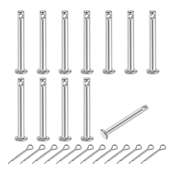 8Pack M3x10mm Clevis Pins, 304 Stainless Steel Single Hole Flat Head Clevis Pin Hairpin Location Pin with Cotter Pins for Trailer Latch Mechanics Repair Furniture Installation