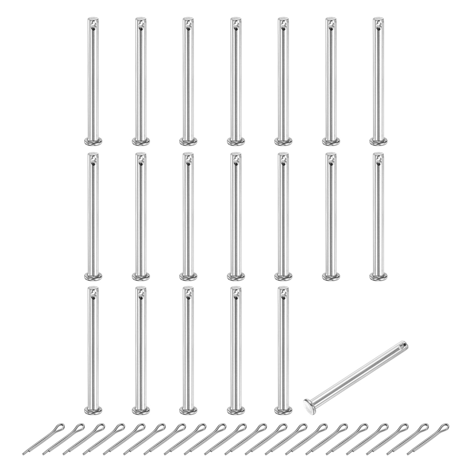 8Pack M3x10mm Clevis Pins, 304 Stainless Steel Single Hole Flat Head Clevis Pin Hairpin Location Pin with Cotter Pins for Trailer Latch Mechanics Repair Furniture Installation