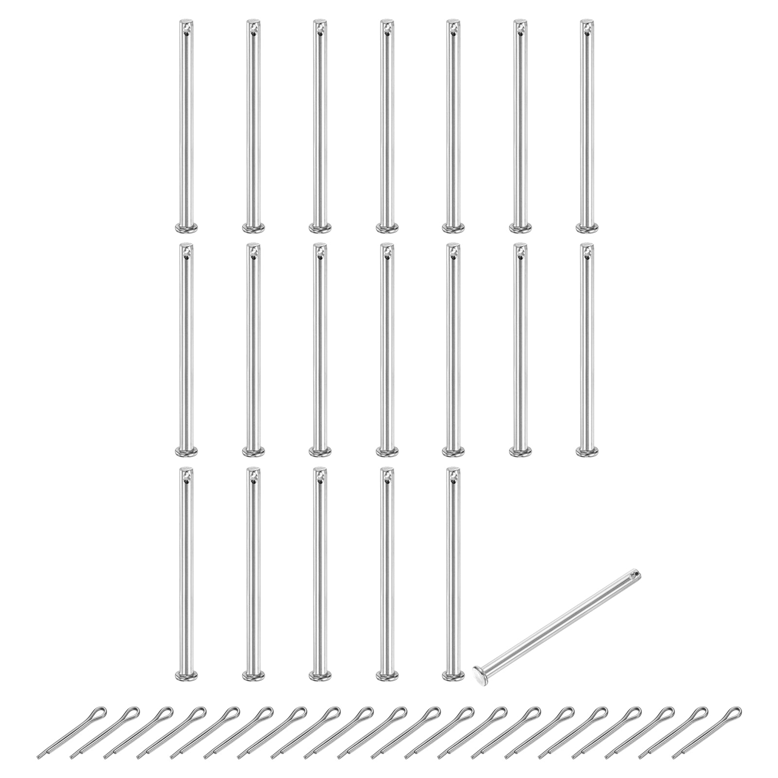 8Pack M3x10mm Clevis Pins, 304 Stainless Steel Single Hole Flat Head Clevis Pin Hairpin Location Pin with Cotter Pins for Trailer Latch Mechanics Repair Furniture Installation