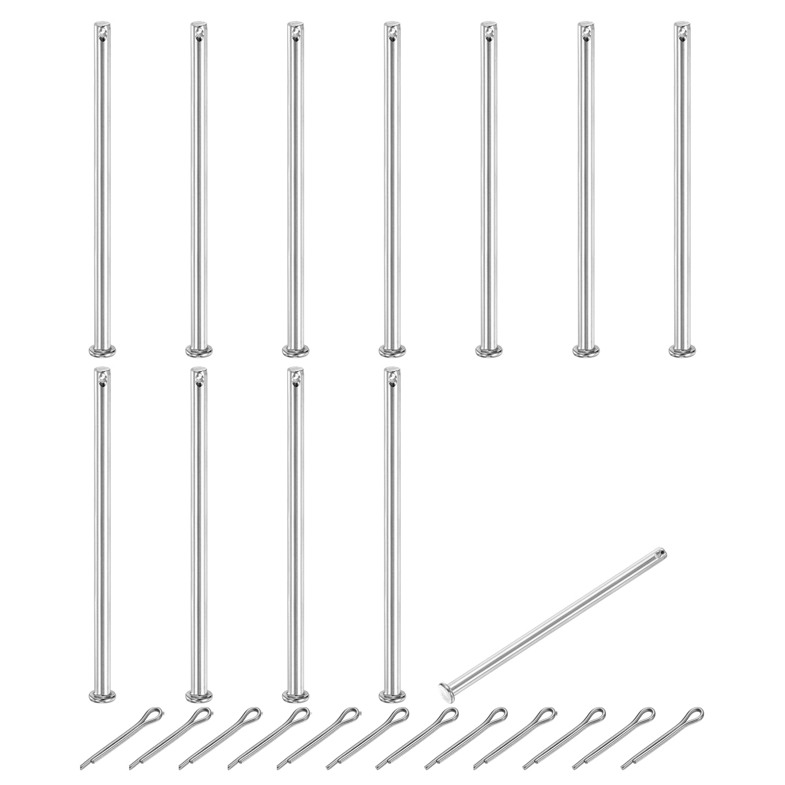 8Pack M3x10mm Clevis Pins, 304 Stainless Steel Single Hole Flat Head Clevis Pin Hairpin Location Pin with Cotter Pins for Trailer Latch Mechanics Repair Furniture Installation