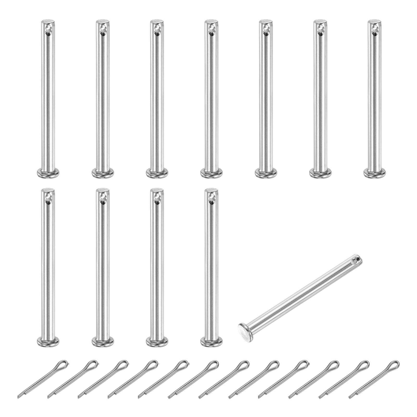 8Pack M3x10mm Clevis Pins, 304 Stainless Steel Single Hole Flat Head Clevis Pin Hairpin Location Pin with Cotter Pins for Trailer Latch Mechanics Repair Furniture Installation