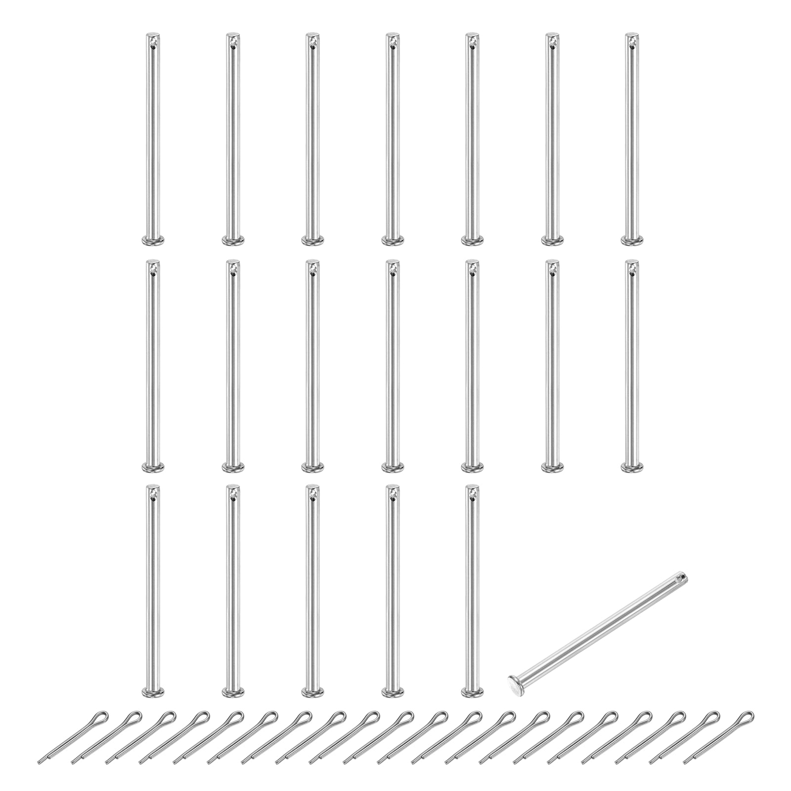 8Pack M3x10mm Clevis Pins, 304 Stainless Steel Single Hole Flat Head Clevis Pin Hairpin Location Pin with Cotter Pins for Trailer Latch Mechanics Repair Furniture Installation