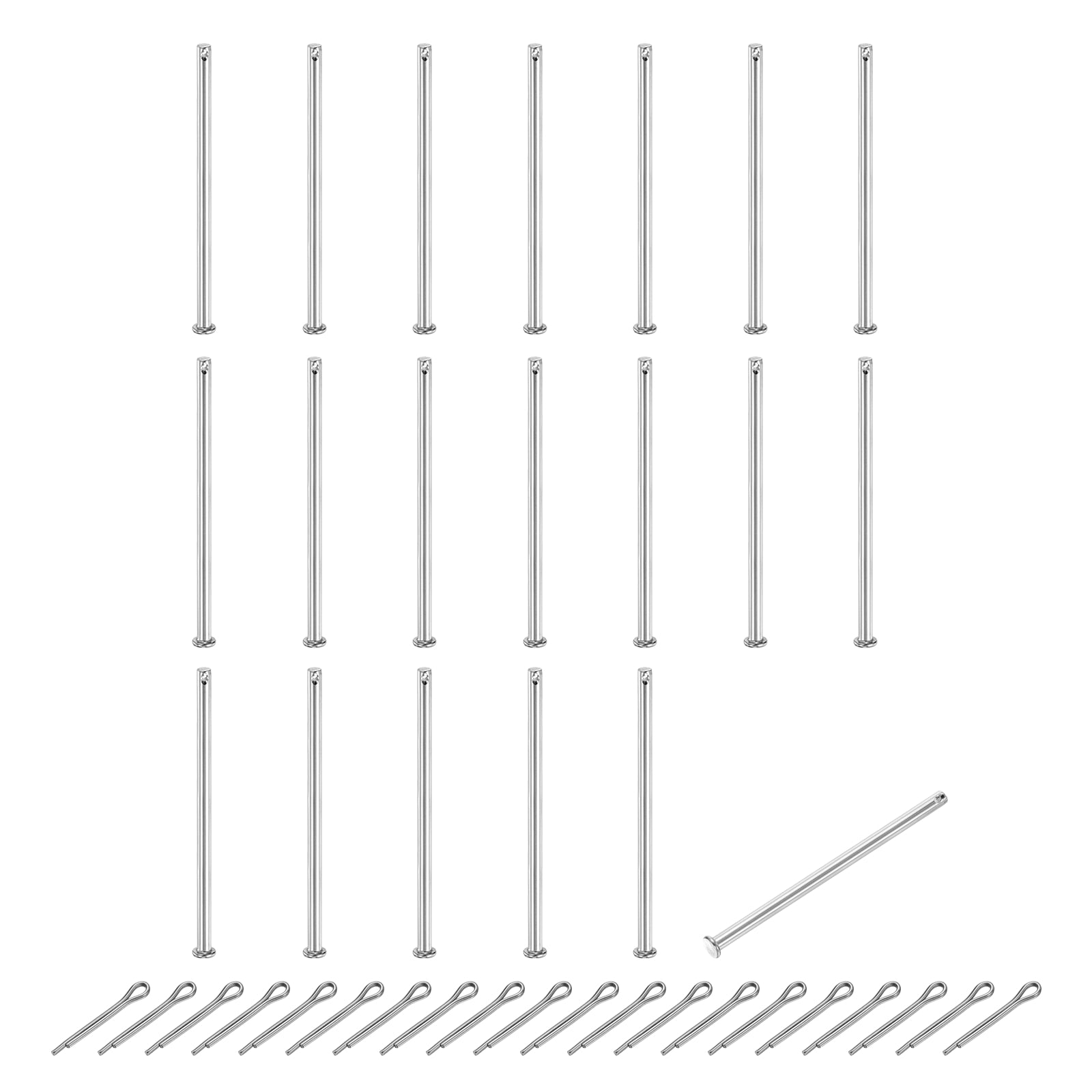 8Pack M3x10mm Clevis Pins, 304 Stainless Steel Single Hole Flat Head Clevis Pin Hairpin Location Pin with Cotter Pins for Trailer Latch Mechanics Repair Furniture Installation