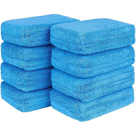8Pack Microfiber Applicator Pads, Scratch-Free Foam Sponge for Car Wax & Polish, Premium Detailing Pad for Hand Buffing, Safe for Car Paint Coating, 5"x3"