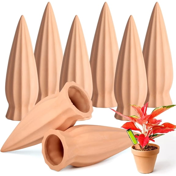 8Pack Plant Self Watering Spikes, Terracotta Plant Watering Devices Wine Bottle Plant Self-Watering Stakes for Indoor Outdoor Plants