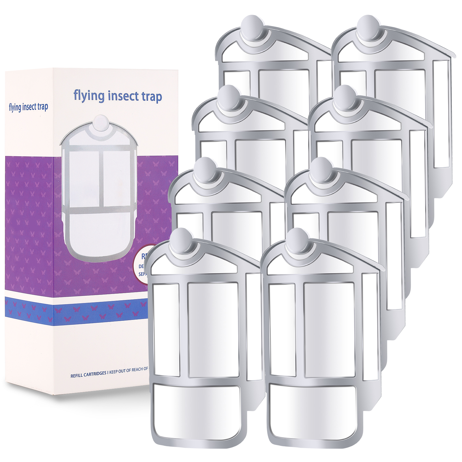 8Pack Refill Cartridges, For Zevo Flying Insect Trap, Fly Trap Refill