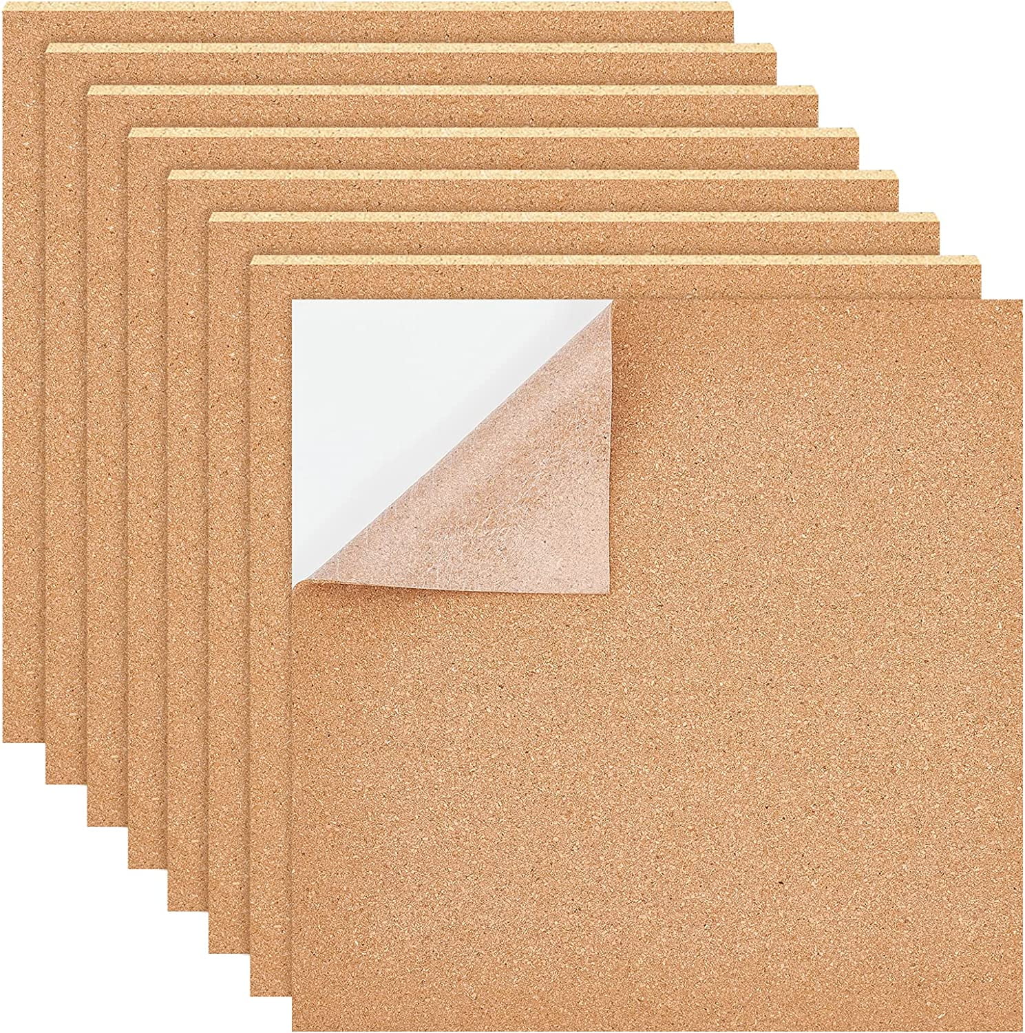8Pack Self-Adhesive CorkSheets 2mm Cork Tiles Cork Mat 12x12Inch with Adhesive Back for Coaster Wall Decoration Party and DIY Crafts