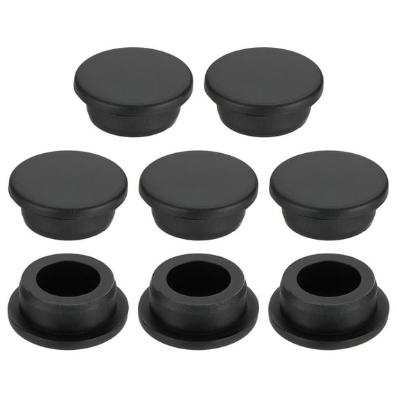 Uxcell Silicone Hole Plug, High Temp T Type Rubber Stopper Black 29mm 8 Count