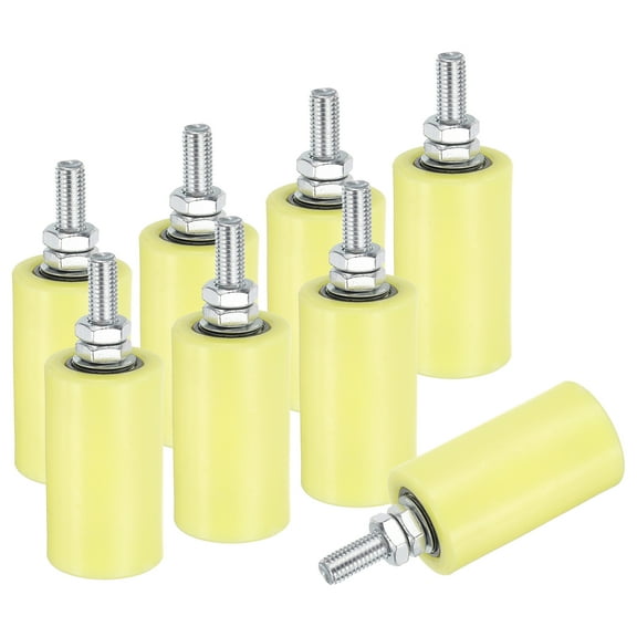8Pack Slide Gate Guide Roller, 3" Nylon Rollers Gate Support Assembly, Universal Sealed Ball Bearing Rolling Gate Guider for Sliding Door, Yellow